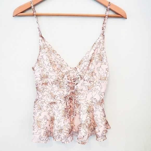 The EAST ORDER HARLIE FLORAL LACE-UP CAMISOLE TOP - Picture 3 of 8